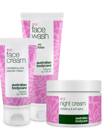 Rosa B12 Hudplejesæt Mod Rødme Ansigtsrens Dag Natcreme B12 Hudpleje Til Rødme Tendens Til Cea Rens Dagcreme Natcreme Der Beroliger Fugter - Goodcare  - 5709455020346