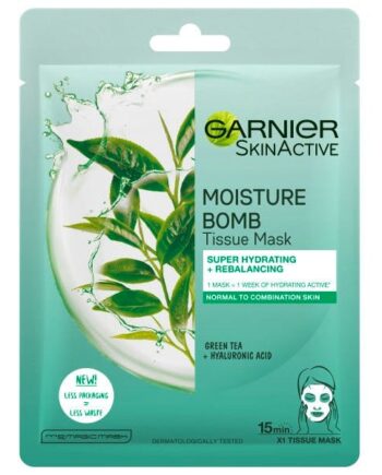 Grøn Garnier Moisture Bomb Super Hydrating & Rebalancing Green Tea Tissue Mask Stk - Garnier Goodcare  - 3600541944671