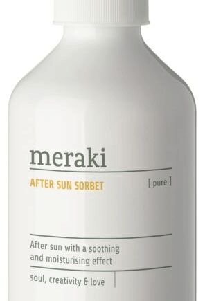 Hvid After Sun Sorbet Meraki Pure Fløjlsblød Solpleje Med Aloe Vera Mandelolie & Vitamin Parfumefri Svanemærket Asthma Allergy Nordic Ø6 - Meraki Goodcare  - 5707644718692