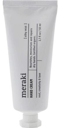 Hvid Håndcreme Meraki Silky Mist økologisk Fugtgivende Med Aloe Vera & Jojoba Nærende Kakaosmør Ikke Fedtet Diskret Citrusduft - Meraki Goodcare  - 5707644529588