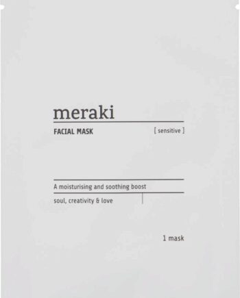 Hvid Ansigtsmaske Meraki Sensitive Fugtgivende Beroligende Sheet Maske Med Aloe Vera Agurk Tomat & Centella Asiatica - Meraki Goodcare  - 5707644480766