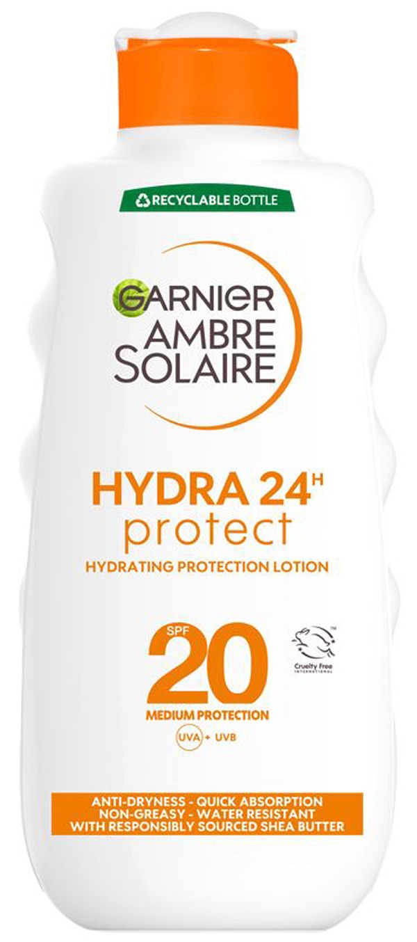 Garnier Ambre Solaire Hydra 24h Protect Hydrating Protection Lotion Spf20 Medium Protection 200ml - Goodcare  - 3600540304513